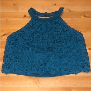 Charlotte Russe Crop Lace Top Size Large NWT